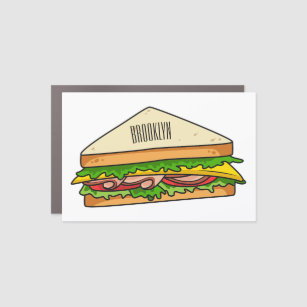 Sandwich cartoon illustration car magnet