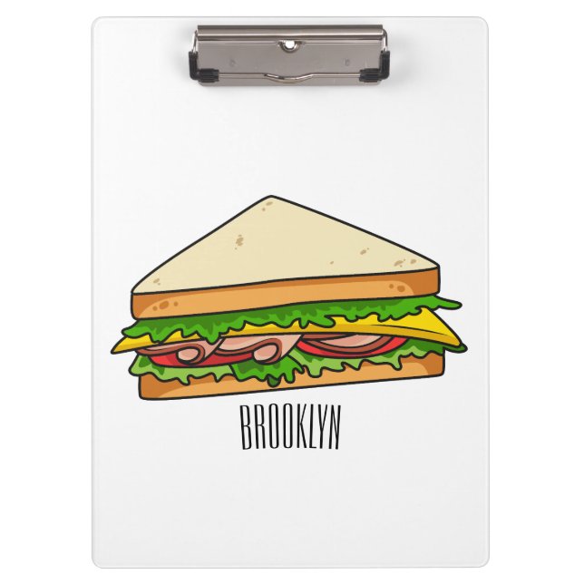 Sandwich cartoon illustration clipboard (Front)