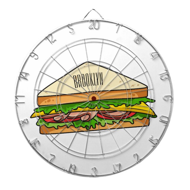 Sandwich cartoon illustration dartboard (Front)