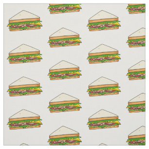 Sandwich cartoon illustration fabric