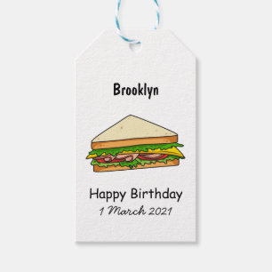 Sandwich cartoon illustration  gift tags