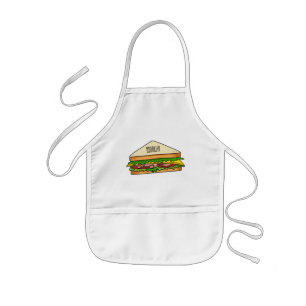 Sandwich cartoon illustration  kids apron