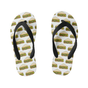 Sandwich cartoon illustration  kid's flip flops