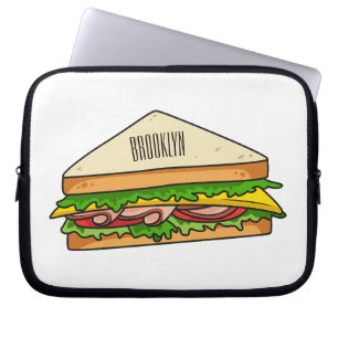 Sandwich cartoon illustration laptop sleeve
