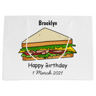 Sandwich cartoon illustration large gift bag