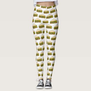 Sandwich cartoon illustration leggings