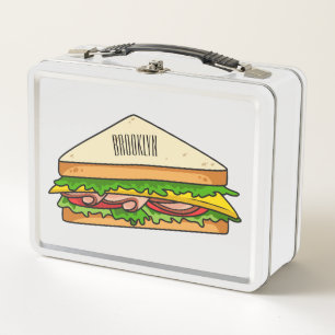Sandwich cartoon illustration metal lunch box