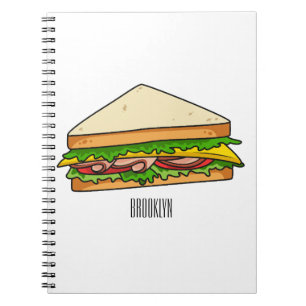 Sandwich cartoon illustration  notebook