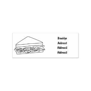 Sandwich cartoon illustration rubber stamp
