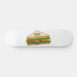 Sandwich cartoon illustration skateboard
