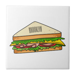 Sandwich cartoon illustration tile