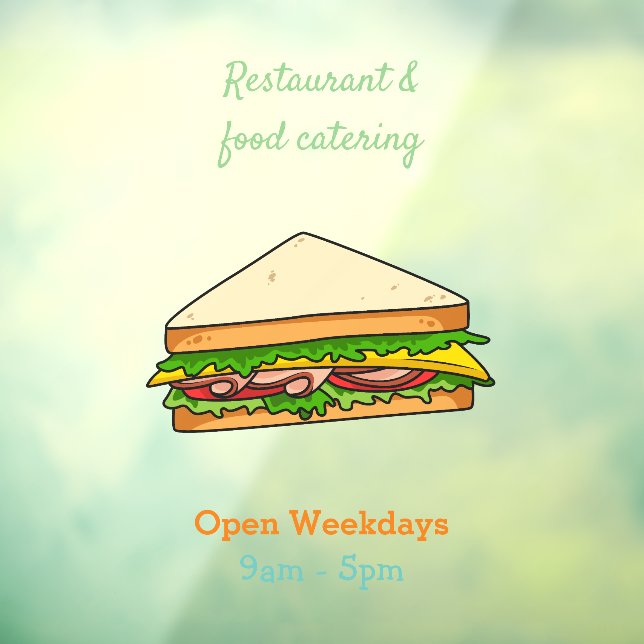 Sandwich cartoon illustration window cling (Sheet 3)