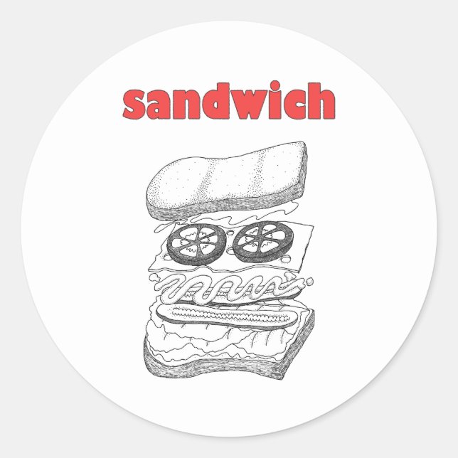 Sandwich Classic Round Sticker (Front)