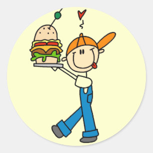 Sandwich Connoisseur Stick Figure Classic Round Sticker