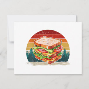Sandwich Food Vintage Style Distressed Retro Sandw Invitation