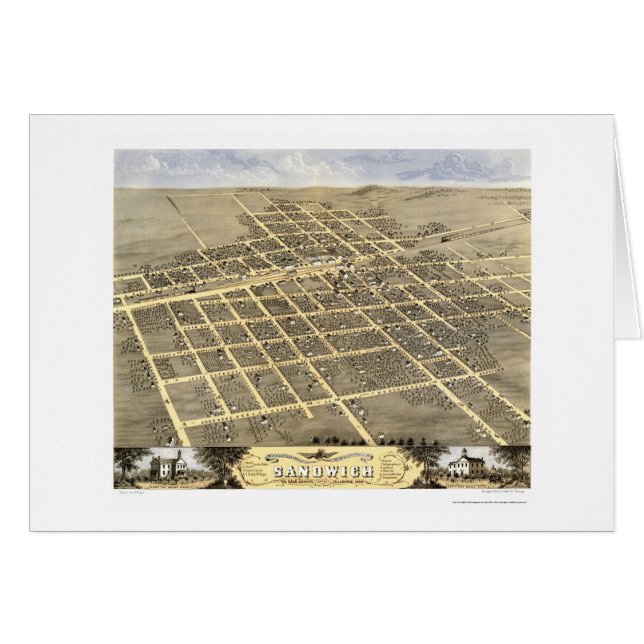 Sandwich, IL Panoramic Map - 1869 (Front Horizontal)