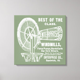 SANDWICH ILLINOIS 1889 ENTERPRISE WINDMILL CO. CANVAS PRINT