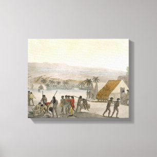 Sandwich Islands - a Westerner negotiating for sto Canvas Print