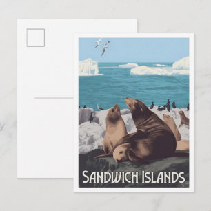 Sandwich Islands Vintage Travel  Postcard
