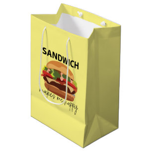 Sandwich Makes Me Happy Medium Gift Bag