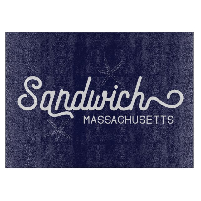 Sandwich Massachusetts Coastal Cutting Board (Front)