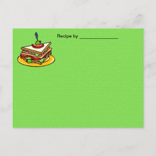 Sandwich Recipe Blank Card