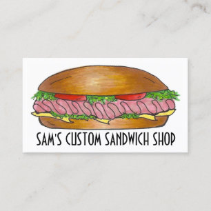 Sandwich Sandwiches Ham Cheese Hoagie Food Deli Business Card
