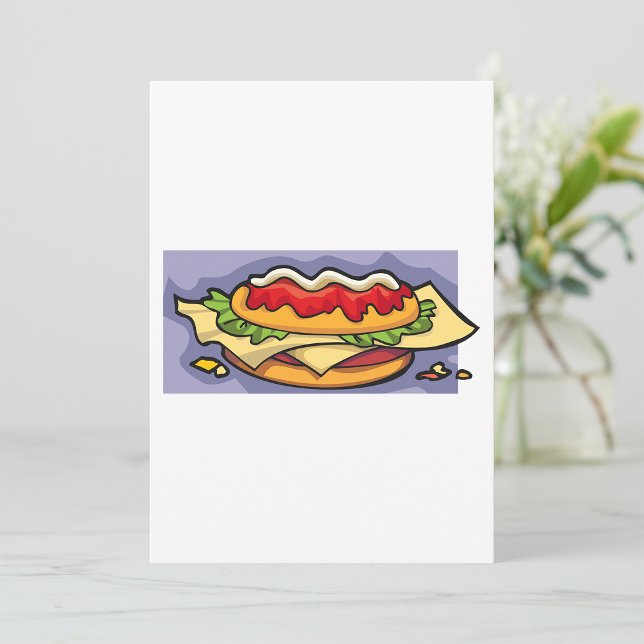 Sandwich with Lettuce Cheese and Sauce Invitation (Creator Uploaded)