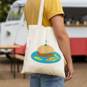 Sandwich with Veggie Sides Fun Food  Tote Bag