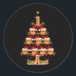 Sandwich Xmas Lighting Santa Sandwich Christmas Tr Classic Round Sticker<br><div class="desc">Sandwich Xmas Lighting Santa Sandwich Christmas Tree</div>