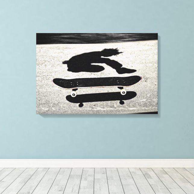 sandwiched skateboard canvas print (Insitu(Wood Floor))