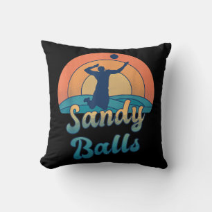 Sandy Balls for a Beach Volleyball Player  Cushion