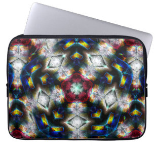 Sandy base with shapes in dark colors and lighting laptop sleeve