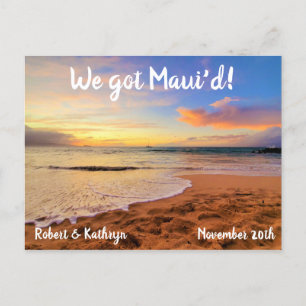 Sandy Beach and Sunset Maui'd Postcard