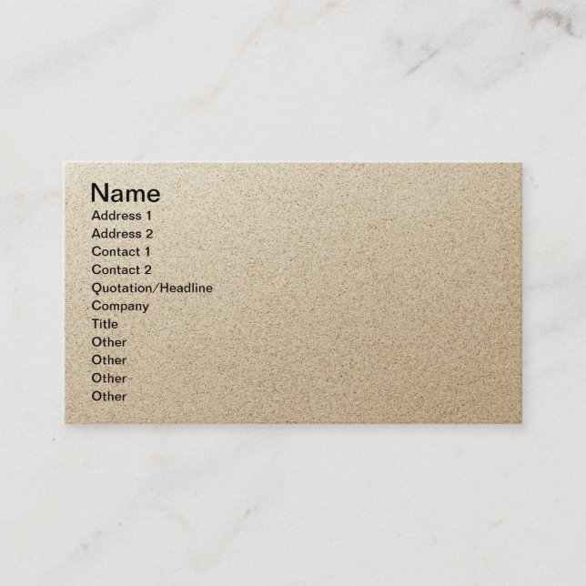 Sandy Beach Background Business Card (Front)