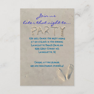 SANDY BEACH Bar Bat Mitzvah Party Reception Card