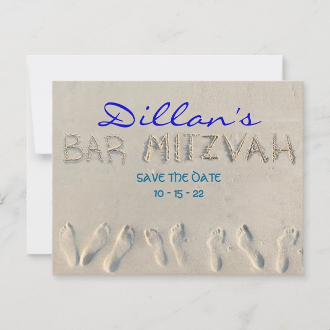SANDY BEACH Bar Mitzvah Save the Date (Front)