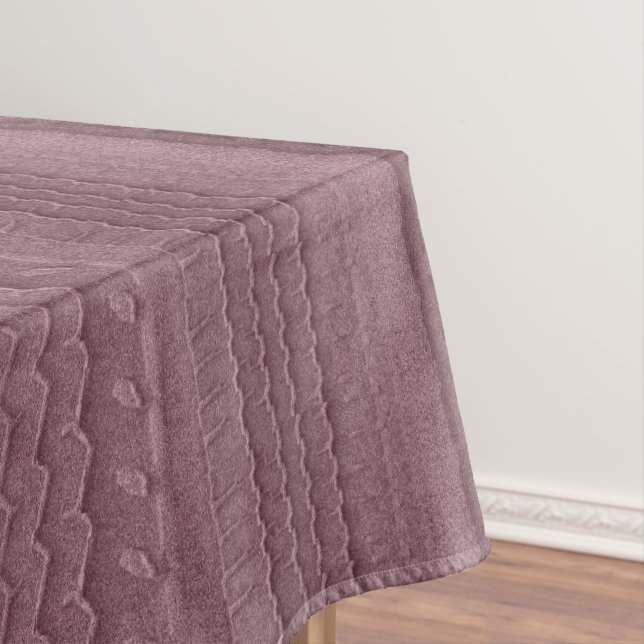 Sandy Beach Car Tire Trace Pink Tablecloth (In Situ)