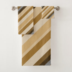 Sandy Beach Colours Inspired Striped Pattern Bath Towel Set