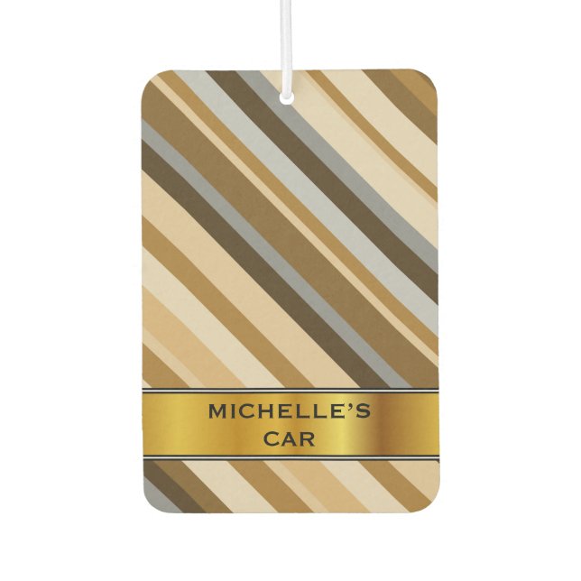 Sandy Beach Colours Inspired Striped Pattern & Nam Car Air Freshener (Front)
