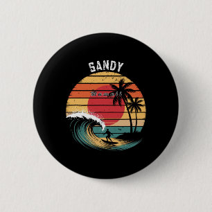 Sandy Beach Hawaii Beach Surfing 6 Cm Round Badge