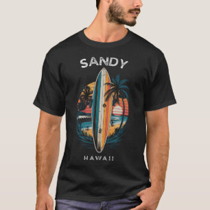 Sandy Beach Hawaii Men Women Surfing _1 T-Shirt