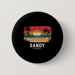 Sandy Beach Hawaii Surfboard Beach 6 Cm Round Badge