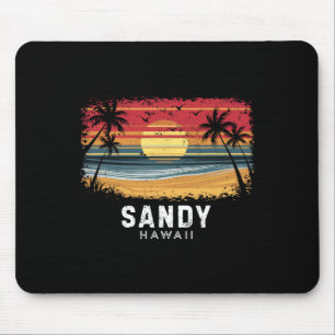 Sandy Beach Hawaii Surfboard Beach Mouse Mat