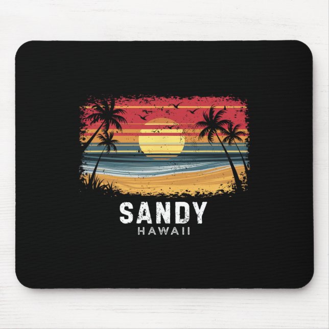 Sandy Beach Hawaii Surfboard Beach  Mouse Mat (Front)