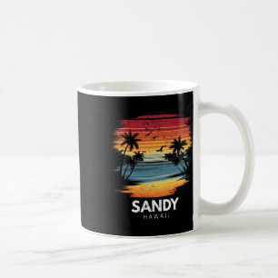 Sandy Beach Hawaii Surfboard Surfing Vintage Coffee Mug