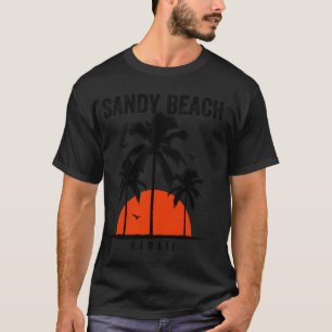 Sandy Beach Hawaii Surfing Surfboarding T-Shirt