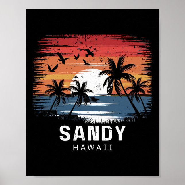 Sandy Beach Hawaii Surfing Surfer _1  Poster (Front)