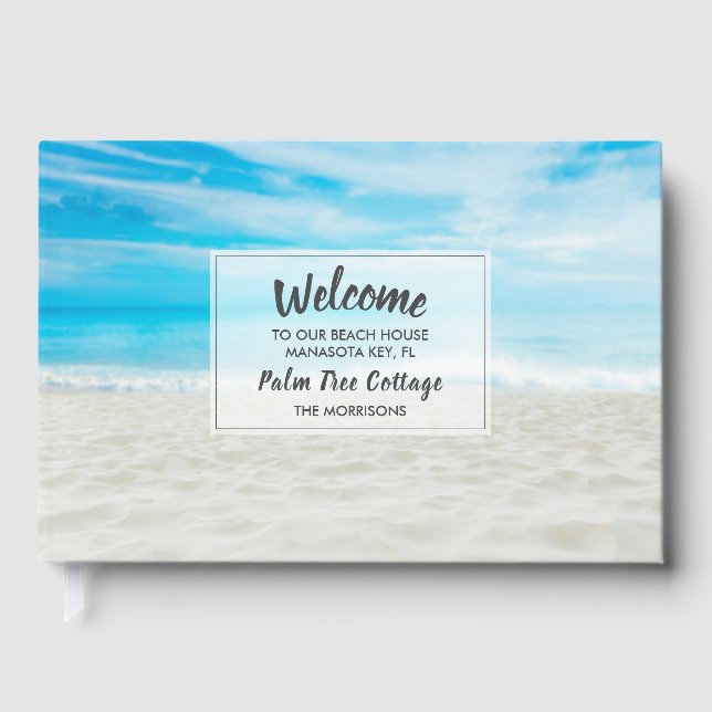 Sandy Beach House Vacation Rental Home Welcome Guest Book (Front)