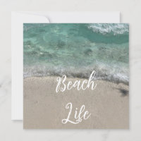 Sandy Beach Life Florida Teal Blue Artsy Abstract